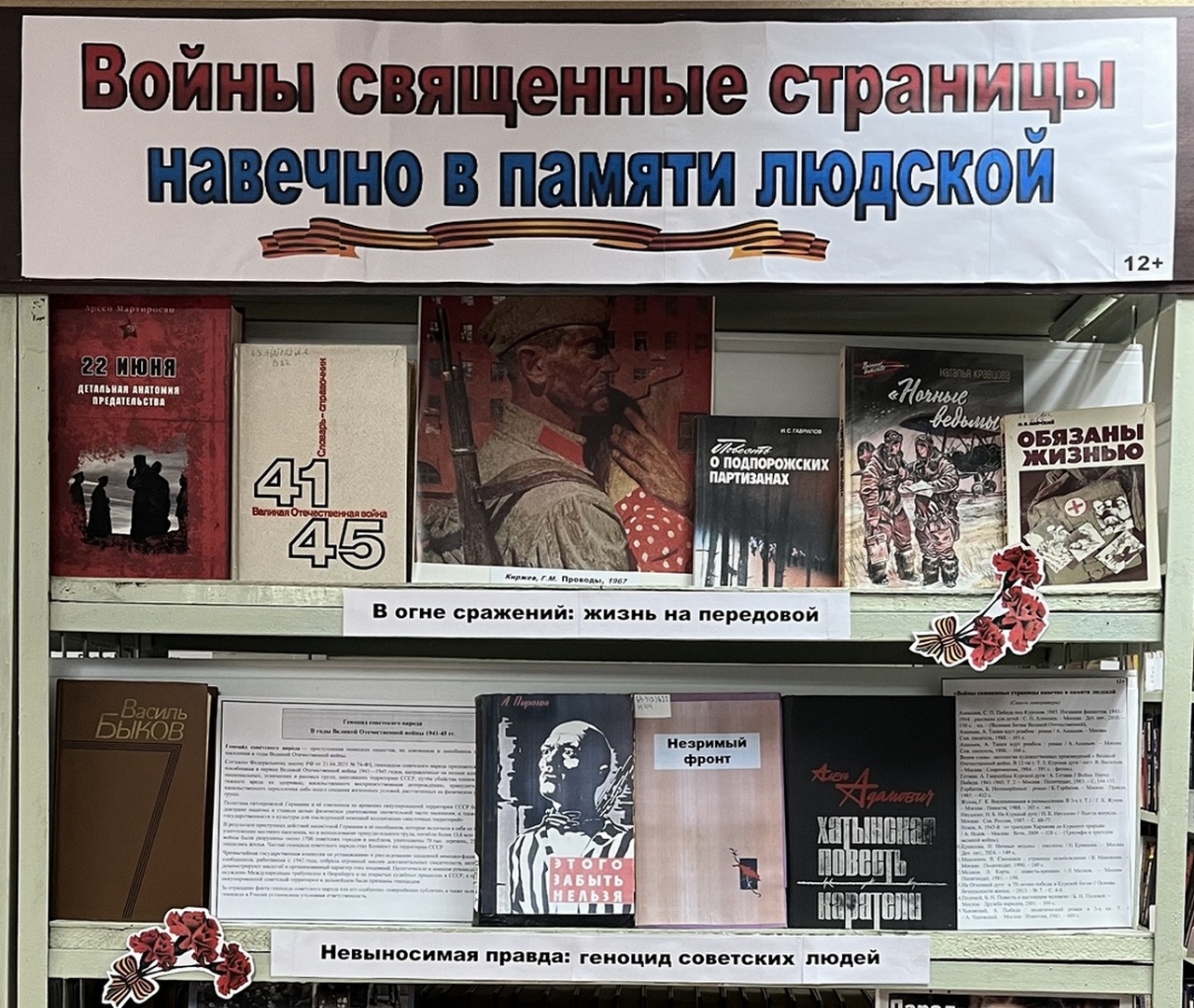 Выставка-память «Войны священные страницы навечно в памяти людской» (12+)