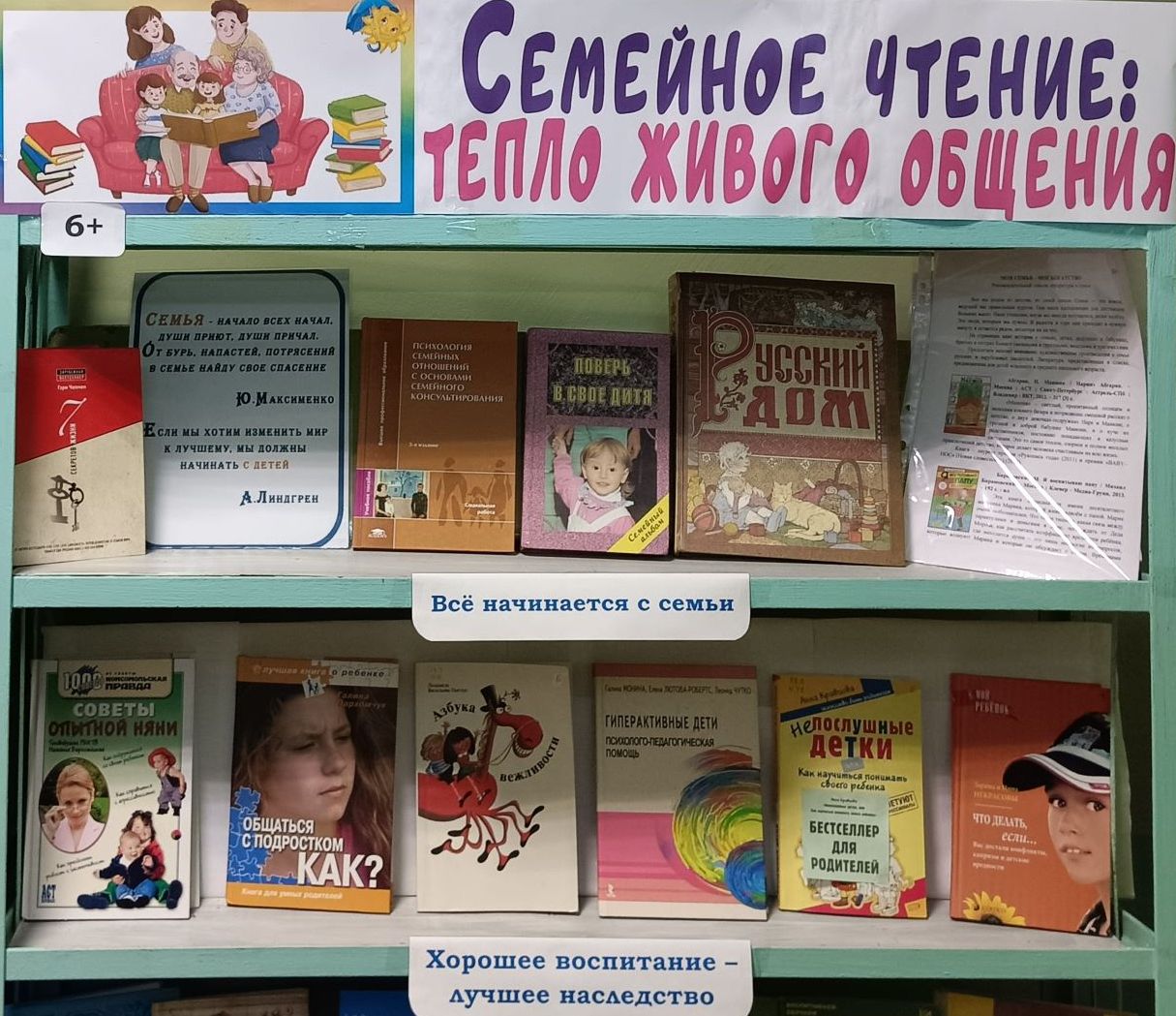 Книжная выставка «Семейное чтение: тепло живого общения» (6+) Книжная выставка «Семейное чтение: тепло живого общения» (6+)